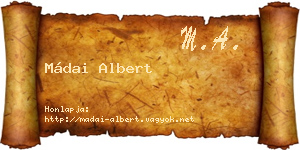 Mádai Albert névjegykártya
