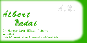 albert madai business card